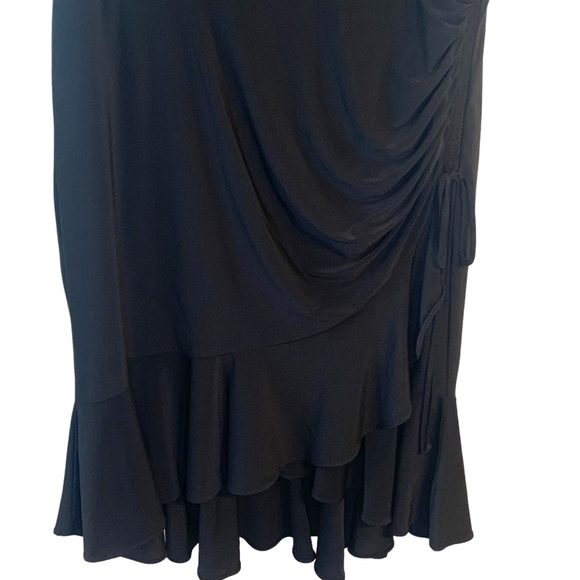 Lane Bryant Sleeveless Rouched Tie Ruffle Hem Black Dress Women’s Size 14/16 NWT - Picture 5 of 15